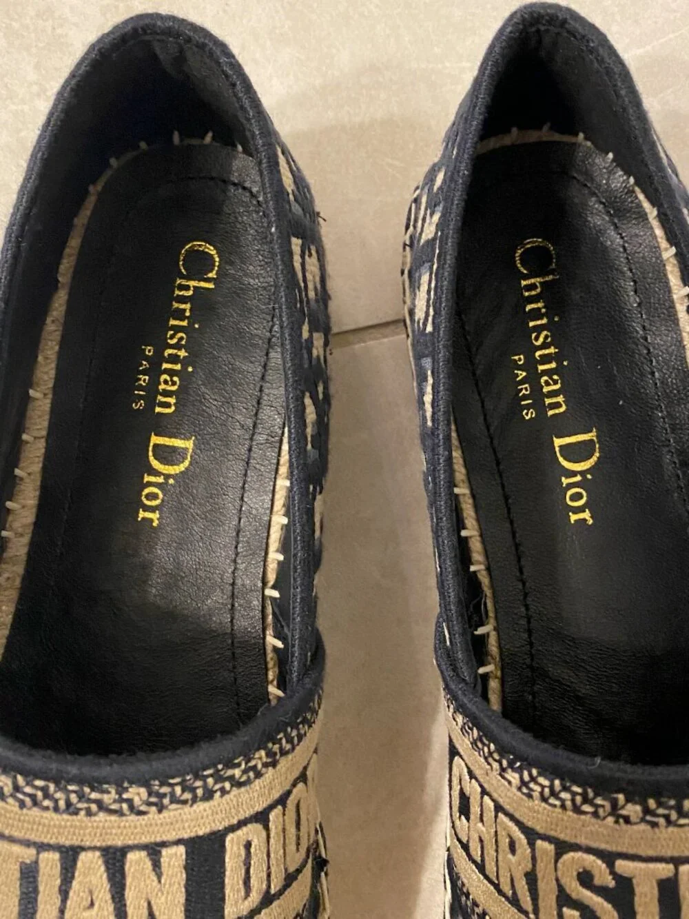 Dior Granville Espadrille Deep Blue Dior Oblique Embroidered Cotton